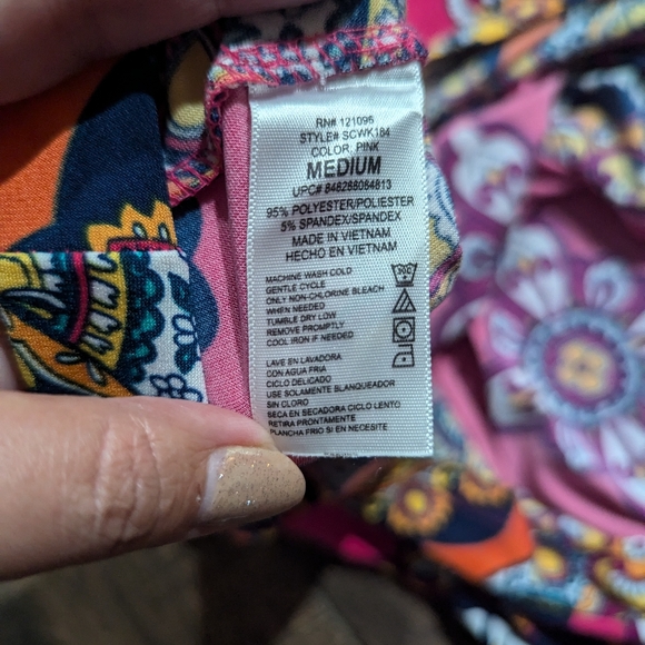 Kiara Women's Bright Colorful Paisley Bohemian Summer Beach Cover Up Size Med - Picture 11 of 16